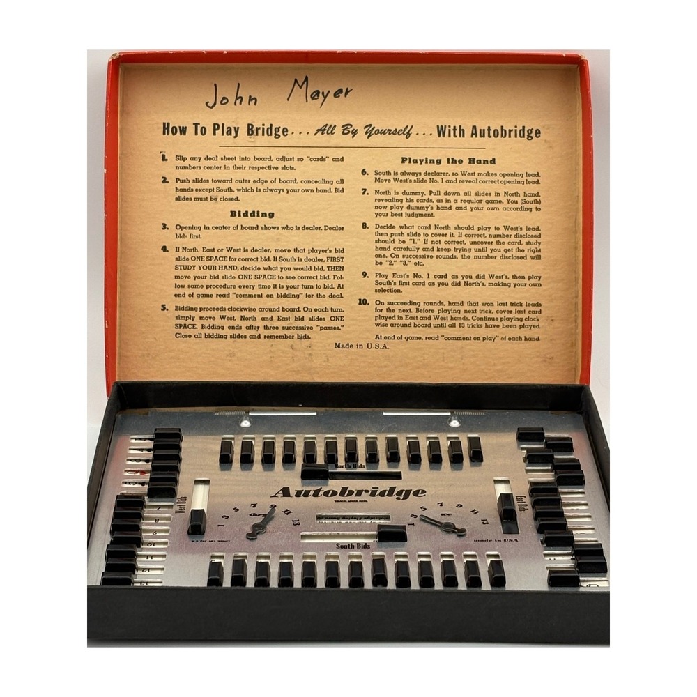 Vintage Autobridge Auto Bridge Game Complete Original Box